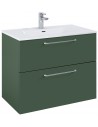 WILMA Komplet badmiljø i MDF og keramik H63,5 x B80 cm - Mat skovgrøn/Krom