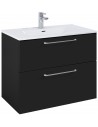 WILMA Komplet badmiljø i MDF og keramik H63,5 x B80 cm - Mat sort/Krom