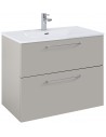 WILMA Komplet badmiljø i MDF og keramik H63,5 x B80 cm - Mat røg/Krom