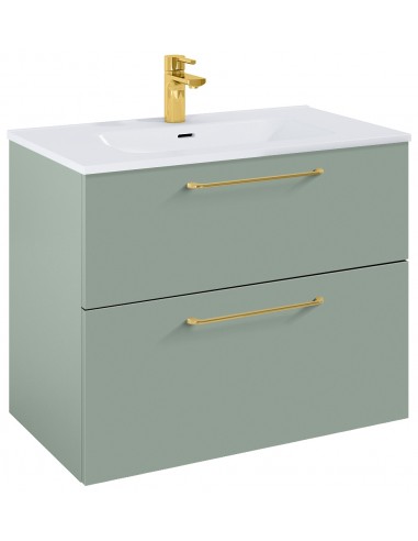 Wilma Komplet Badmiljø Mdf Keramik H63 B80 Mat Fjordgrøn Guld