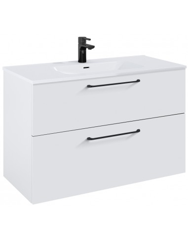 Wilma Komplet Badmiljø Mdf Keramik H63 B100 Mat Hvid Sort