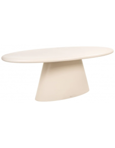 ovalt spisebord 220 beige