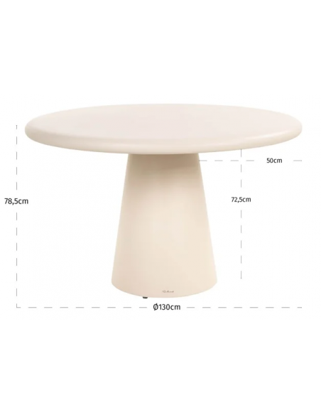 rundt spisebord 130 beige