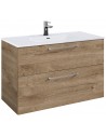 WILMA Komplet badmiljø i MDF og keramik H63,5 x B100 cm - Eg/Krom