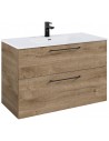 WILMA Komplet badmiljø i MDF og keramik H63,5 x B100 cm - Eg/Sort