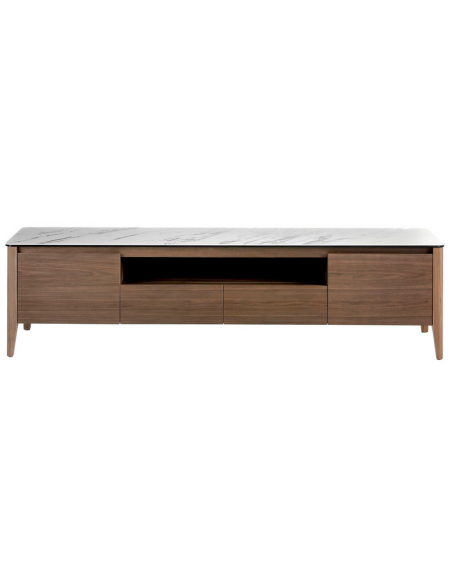 tvbord tv bord skuffer træ valnød moderne