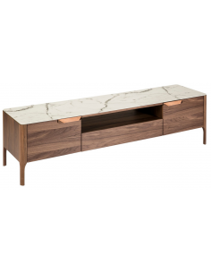 tvbord tv bord skuffer træ valnød moderne 2