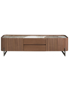tvbord tv bord skuffer træ valnød moderne