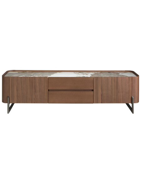 tvbord tv bord skuffer træ valnød moderne