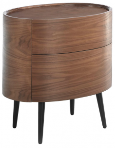 sengebord natbord træ skuffe opbevaring soveværelse valnød moderne