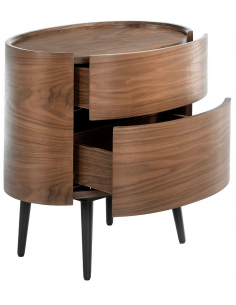 sengebord natbord træ skuffe opbevaring soveværelse valnød moderne 2