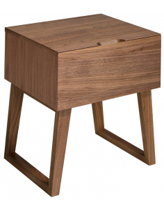 sengebord natbord træ skuffe opbevaring soveværelse valnød moderne