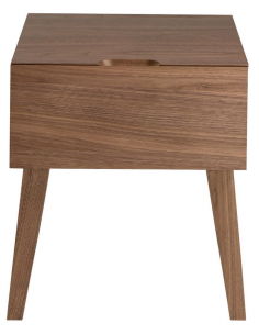 sengebord natbord træ skuffe opbevaring soveværelse valnød moderne 2