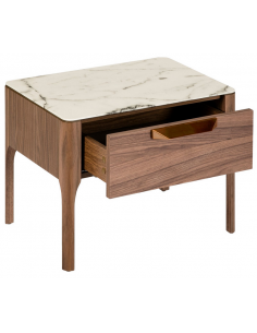 sengebord natbord træ skuffe opbevaring soveværelse valnød moderne 2