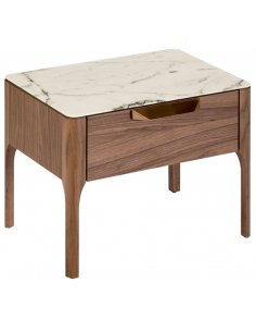 sengebord natbord træ skuffe opbevaring soveværelse valnød moderne