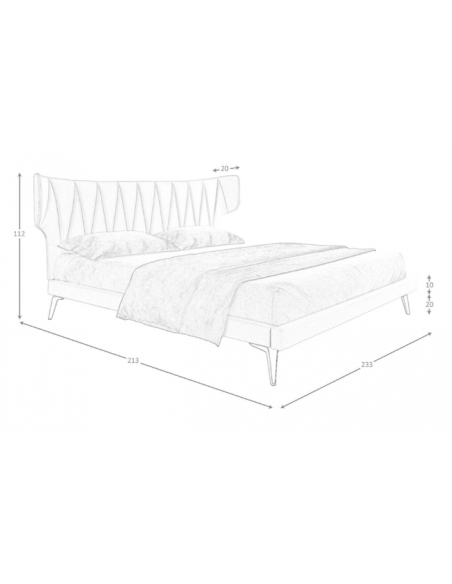 sengeramme sengestel 180x200 soveværelse moderne stof grå