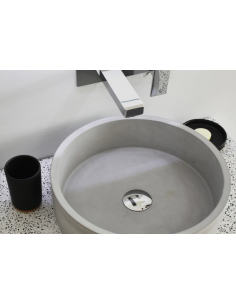 rund håndvask beton betonvask vask bordmonteret bordplade 2