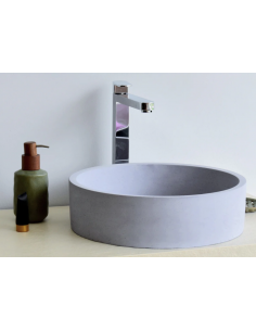 rund håndvask beton betonvask vask bordmonteret bordplade 2