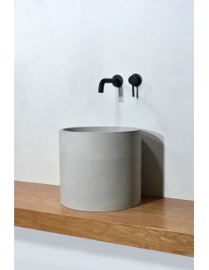 rund håndvask beton betonvask vask bordmonteret bordplade 2