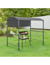 Grill pavillon i stål og tekstil H215 x B220 x D140 cm - Mørkegrå