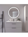 Libra rundt spejl med lys Ø80 cm 15W LED - Sort