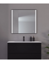 Nyborg spejl med lys 75 x 80 cm 19W LED - Sort