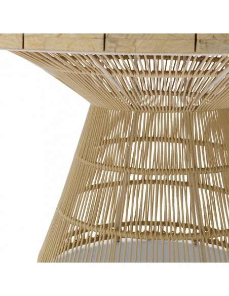 riviera maison rundt havebord teaktræ teak træ rattan flet havemøbler