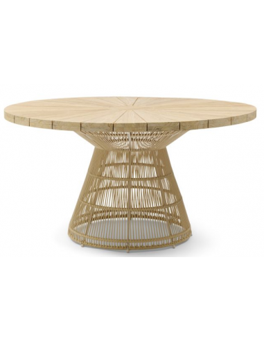 riviera maison rundt havebord teaktræ teak træ rattan flet havemøbler