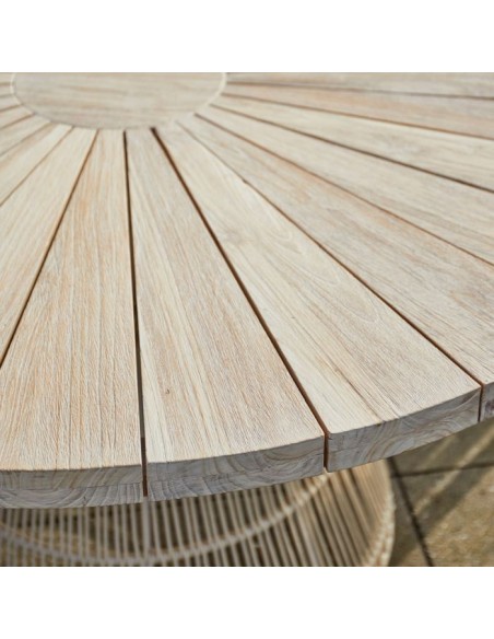 riviera maison rundt havebord teaktræ teak træ rattan flet havemøbler