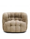 Riviera Maison Arosa Lænestol med drejefod i chenille H75 cm - Taupe