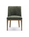 Riviera Maison Whistler spisebordsstol i træ og polyester H84 cm - Brun/Olivengrøn