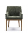 Riviera Maison Whistler spisebordsstol med armlæn i træ og polyester H84 cm - Brun/Olivengrøn