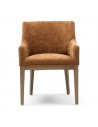Riviera Maison Whistler spisebordsstol med armlæn i træ og polyester H84 cm - Brun/Brun