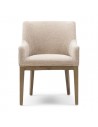 Riviera Maison Whistler spisebordsstol med armlæn i træ og polyester H84 cm - Brun/Beige