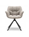 Riviera Maison Carnaby spisebordsstol med drejefod i metal og linned H82 cm - Sort/Natur