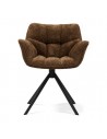 Riviera Maison Carnaby spisebordsstol med drejefod i metal og teddy plys H82 cm - Sort/Brun