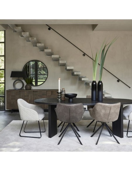 spisebordsstol med armlæn drejefod drejefunktion riviera maison læder design