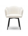 Riviera Maison Dauphine spisebordsstol med drejefod i metal og polyester H88 cm - Sort/Off-white