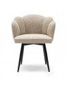 Riviera Maison Dauphine spisebordsstol med drejefod i metal og polyester H88 cm - Sort/Naturgrå