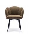 Riviera Maison Dauphine spisebordsstol med drejefod i metal og polyester H88 cm - Sort/Brun