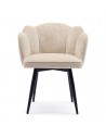Riviera Maison Dauphine spisebordsstol med drejefod i metal og chenille H88 cm - Sort/Natur