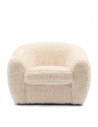 Riviera Maison Savona Lænestol med drejefod i plys H75 cm - Off-white