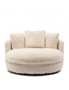 Riviera Maison Carmin Daybed med hjul i plys polyester 140 x 134 cm - Off-white
