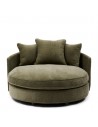 Riviera Maison Carmin Daybed med hjul i polyester 140 x 134 cm - Olivengrøn