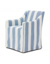 Riviera Maison Firenze spisebordsstol med armlæn i linned H85 cm - Stribet blå/hvid