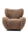 Riviera Maison Courchevel Lænestol i plys H92 cm - Taupe