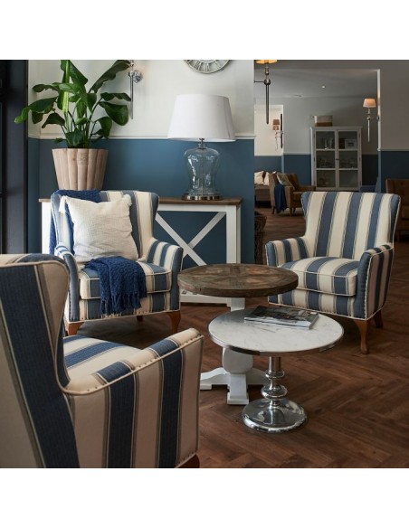 Riviera Maison cavendish lænestol loungestol hotelmøbler stribet stribede