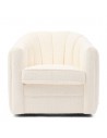 Riviera Maison St. Lewis lænestol med drejefod i teddy H76 cm - Elfenbenshvid