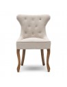 Riviera Maison George spisebordsstol i træ og linned H93 cm - Brun/Naturgrå