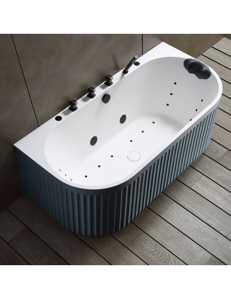 fritstående badekar massage hydromassage boblebad armatur